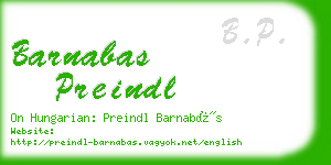 barnabas preindl business card